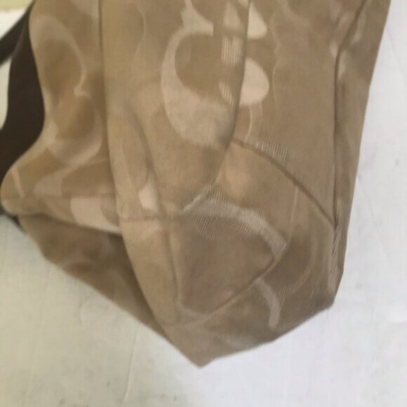 Coach Soho Lyn Signature Leather CC Shoulder Bag Hobo Zip Pockets Neutral Tote - Picture 9 of 16